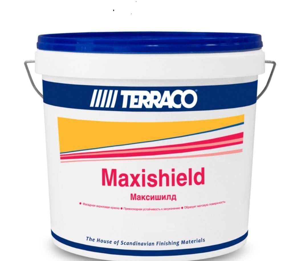 Вд матовая. Terraco MAXISHIELD фасадная краска. Terraco MAXISHIELD 15 фасадная краска. Terraco Максишилд RAL 9003. Краска акриловая матовая 20 кг-.